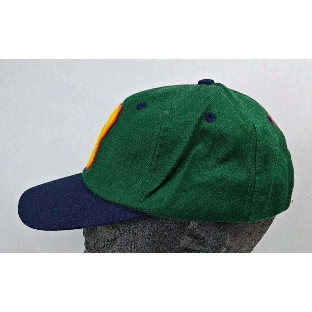Vintage Bum Equipment B.U.M. Adjustable Strapback Hat Cap 90s Green Blue Gold - Picture 2 of 7